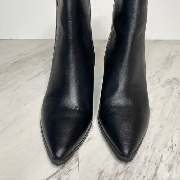 Blondo Indi Black Leather Pointy Toe Heeled Bootie 7 1/2 M - Picture 10 of 14